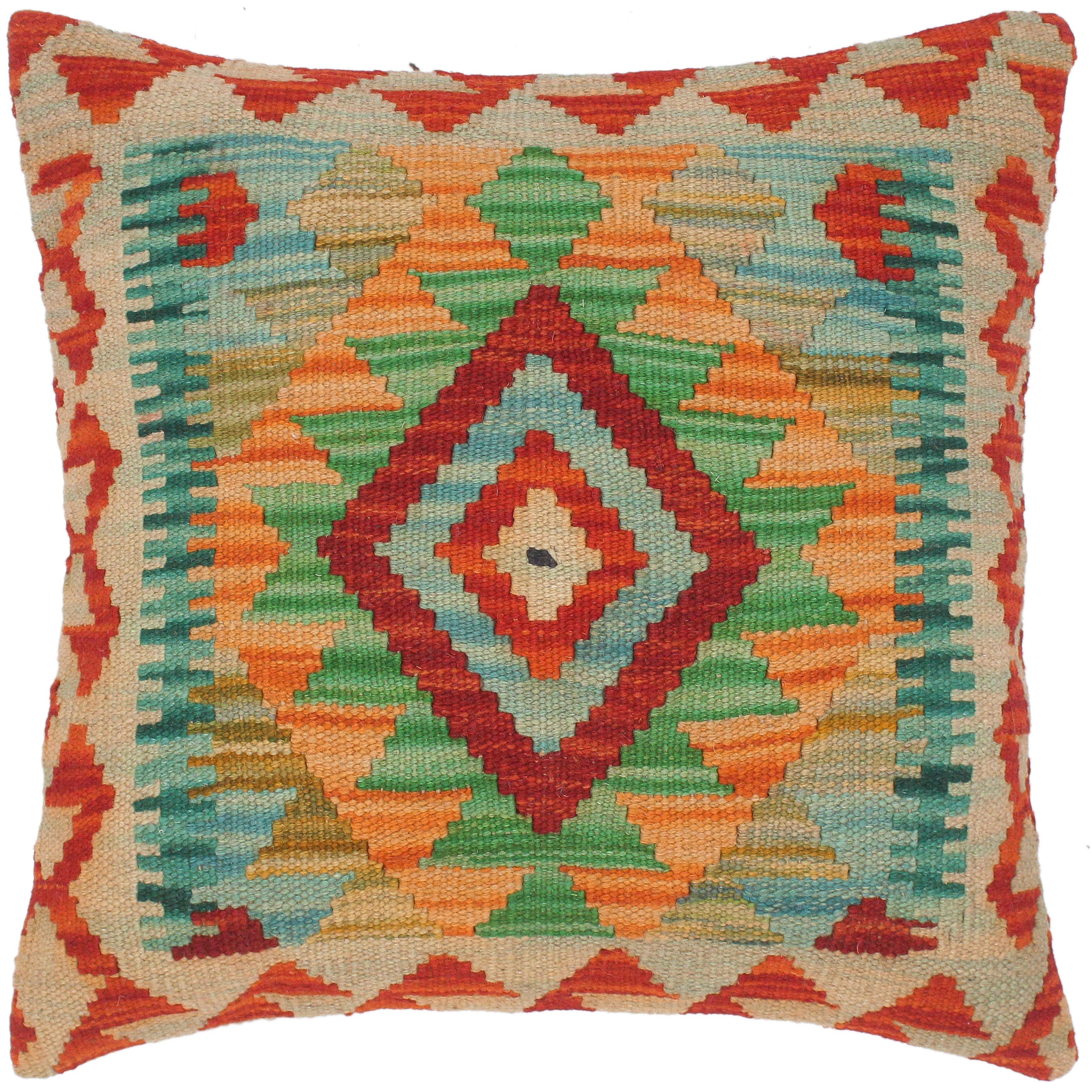 Bauhaus Alpha HandWoven Turkish Kilim Throw Pillow 18 in. x 18 in. Bed Bath & Beyond 32524714